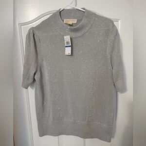 NWT Michael Kors Silver Shimmer Sweater Women's XL